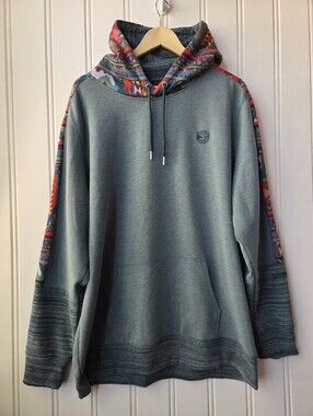 Hooey Canyon Teal Multocolor Pullover Hoodie Aztec Womens XXL